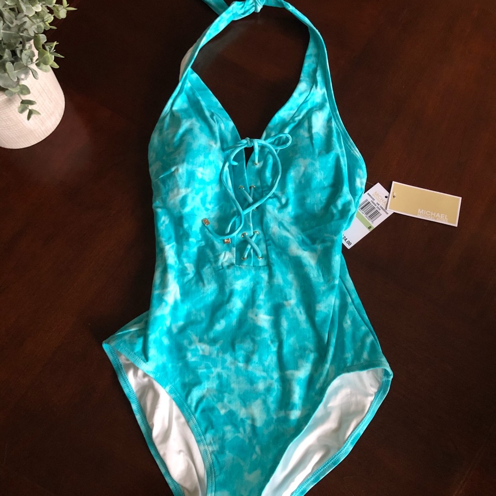 New Michael Kors halter one piece bathing …